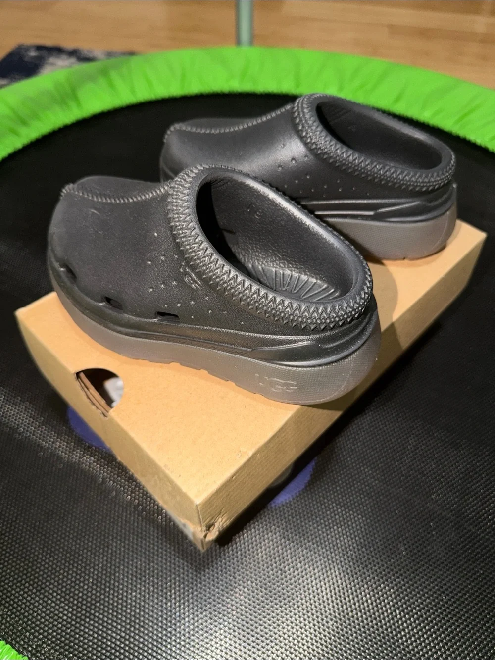 UGG Kids Black Slip-On Clogs